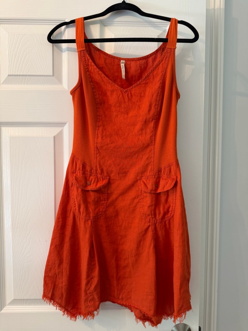 XCVI Orange Sleeveless Mini Dress with Flared Skirt